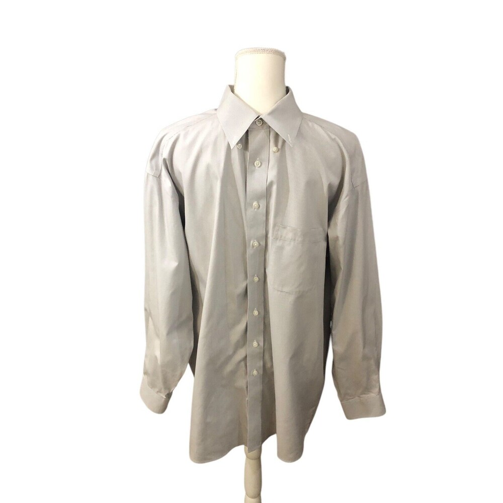 Roundtree Yorke Gold Label Button Down Shirt Mens Gray Large
